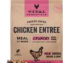 Vital Essentials Freeze Dried Cat Food, Raw Chicken Crunchy Mini Nibs | Complete Meal or Topper | 96% Chicken, Organs & Bone | Limited Ingredient, High Protein, Grain Free Dry Cat Food | 12 oz Bag (EXP 04/18/27)