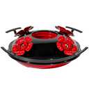 LaElvish Garden Upgraded Replacement Metal Base, Fits LaElvish Garden Hummingbird Feeders ONLY, No Leak No Rust, Safe for Hummingbird, Black+Red Feeding Ports, Containing 1 Metal Base