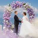 Wokceer Round Backdrop Stand 7.2FT Circle Balloon Arch Frame Circle Backdrop Stand Gold Round Arch for Wedding Birthday Party Bridal Shower Anniversary Event Ceremony Decoration