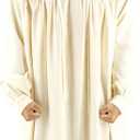 5 Pcs Men's Pajama Set Adult Nightshirt Night Sleeping Cap Gloves Candle Holder and Candle for Halloween Christmas (3X-Large, Beige-white)