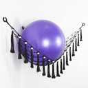 Exercise Ball Holder Yoga Ball Rack Corner Hanging Storage Net or Hammock for Fitness Ball Balance Ball Organizer Pregnancy Stability Ball Swiss Balance Ball for Yoga Studio and Gym (Black), 44"x 44" x 55"