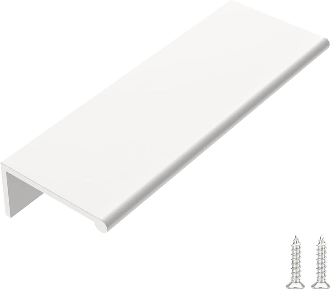 Goldenwarm 15 Pack White Finger Edge Pulls Drawer Finger Pulls Kitchen Hardware Handles Bedroom Dresser Drawers, 3in Hole Centers