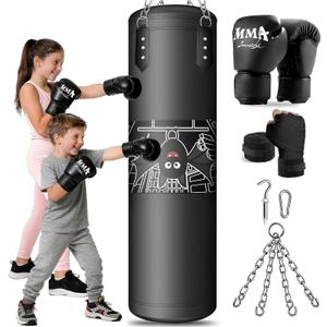 Punching Bag for Kids, 2.7FT Hanging Boxing Bag with Boxing Gloves, Kids Boxing Set Kickboxing Bag for Youth Boxing Karate Muay Thai Kick Taekwondo Training