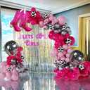 Cowgirl Balloons Arch Garland Kit For Last Rodeo Bachelorette Sash Supply Birthday Party Decorations,Hot Pink Rose Red Silver Cow Print Cowgirl Boot Disco Ball Balloon,LetS Go Girl Banner Backdrop