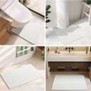 TYUU Small Bathroom Rugs, Non Slip Washable Bath Rugs Super Absorbent Bathroom Rug Thin Quick Dry Low Pile Bath Mats, White 12"x12"