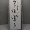 Home is Where My Boys are Sign Framed Wall Art, 32''12'' Rustic Horizontal My Son Plaque with Natural Frame for Baby Kid Boy Son Teen Toddlers Room, Horizontal Mom of Boys Gifts Nursery Decor