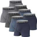 Pair of Thieves Soft Cotton Boxer Briefs for Men Pack (8 Pack) - Tagless Underwear for Men Pack (XX-Large, Blue/Grey)