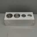 Commercial 4-Hole White Wood Cylinder Flatware Utensil Holder Organizer Caddy, Detachable Countertop Utensil Dispenser for Forks Spoons Knives for Restaurant Kitchen Buffet