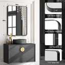 Bathroom Mirrors for Over Sink,2Pcs 24x36Inch Vanity Mirrors for Wall,Black Metal Frame Rectangle Mirrors for Bathroom,Farmhouse,Restroom,Hangs Horizontally or Vertically