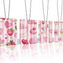 Pink Sweetheart Car Air Freshener 4 Pcs, Cute Watercolor Strawberry Heart Macaron Hanging Air Freshener for Cars Closet Drawer Books, Pink Girly Car Accessories Mirror Decor for Women