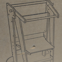 Kids Foldable Step Stool White and Natural Oak