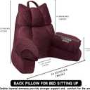 Reading Pillow for Bed with Arms, Back Support, Memory FoamPlum, Large | Reading Pillow for Bed with High Arm Rests, Back Support Pillow for Sitting Up, Shredded Memory Foam for Reading, TV & Gaming, Large-For heights over5'3"-Weight6.83 lbs