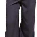 GORGLITTER Women's Dress Pants Low Rise Wide Leg Trousers Business Casual Work Dressy Low Waisted Straight Slacks Pants (X-Large, Blue)