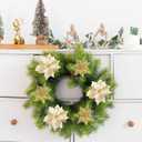 3 x 18 Pcs Large Poinsettia Flowers Set - 6"& 9" Artificial Christmas Flowers with Clips for Xmas Tree, Wreath Decor Decorator-Grade Xmas Decorations for Home, Champagne Gold