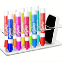 Clear Wall Mounted Marker Holder, Dry Erase Marker Holder | Sturdy Acrylic Material, Mounts To Wall, Marker Tip Slot Keeps Markers In Place | Holds 10 Markers & 1 Eraser (2.9x9.5x3.5in)