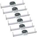 Therwen 6 Pcs Adjustable Fan Electrical Box Brace 14.2 Inches Long Silver Ceiling Fan Mounting Bracket for Fans and Light Fixtures