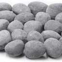 Stanbroil 24pcs Light Weight Ceramic Fiber Pebble Stones for Fire Pit and Fireplace - Grey