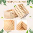 Roowest 24 Pcs 6.5'' Small Wooden Crates for Graduation Crafts Unfinished Wood Crate Basket for Display Home Bathroom Arts Milk Wine Towel Toys