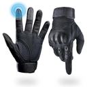 Tactical Gloves for Men, Shooting & Motorcycle Gloves with Hard Shell Knuckle Protection & Leather Palm for Airsoft Motorcycle Cycling Paintball Sports Climbing Training Hunting