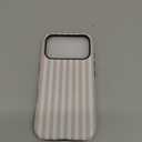 Magnetic for iPhone 17 Pro Case Cute Stripes Phone Case, Shockproof Slim TPU and Hard PC Protective Phone Cover Compatible with MagSafe Designed for Women Girls, Apricot