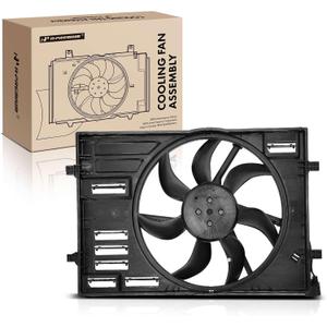 A-Premium Engine Radiator Cooling Fan Assembly with Brushless Motor Compatible with Volkswagen & Audi Models - Jetta 2019, Golf/e-Golf 2015-2019, Golf SportWagen 2015-2018, GTI/A3 2015-2020, S3