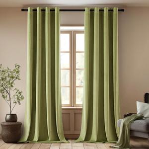 EMEMA Velvet Blackout Curtains 96 inches Long, Super Soft Luxury Thermal Insulated Curtains for Bedroom, Grommet Soundproof Elegant Window Drapes for Living Room W52 x L96 2 Panels Sage