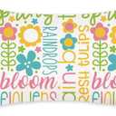 Spring Throw Pillow Cover 12x20 Inch Farmhouse Bloom Flowers Decorative Pillows Outdoor Patio Cushion Case for Sofa Couch Home