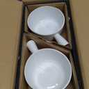 LE TAUCI French Onion Soup Bowls, 18 Ounce Soup Bowls With Handles for Chili, Beef Stew, Onion Soup Crocks Microwave Dishwasher Oven Safe - 5.5 inch, Set of 4, Arctic White