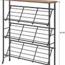 JZM Shoe Rack Storage, Narrow 4 Tier Metal Shoe Storage Shelf, Free Standing Shoe Racks, Space Saving Shoe Rack Organizer for Entryway, Hallway, Bedroom, Living Room(12-16 Pair), 27.16''W X 7.87''D X 35.03''H