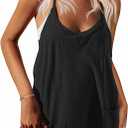 Ekouaer Womens Summer Casual Sleeveless Rompers Loose Spaghetti Strap Shorts Overalls Outfits 2025 Jumpsuits With Pockets (Medium)