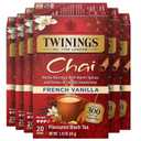 Twinings French Vanilla Chai Black Tea Individually Wrapped Bags, 20 Count (Pack of 6), Warm, Sweet & Spicy, Caffeinated, Enjoy Hot or Iced, 120 Teabags (EXP 09/26/27)