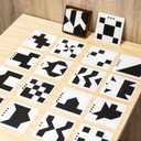 Wooden Hidden Blocks Puzzle Game - 80 Brain Challenges with Solid Wood Box & Deluxe Black and White Pieces, 3D Logic & Spatial Thinking Tabletop Toy, Perfect for Family Fun & Creative Gifts