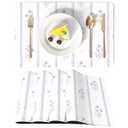 Faux Leather Placemats Set of 4, Waterproof Oil-Proof Dining Table Mats for Kitchen, Indoor & Outdoor Heat Resistant Wipeable PU Place Mats, 18 12, Blue Paisley Floral