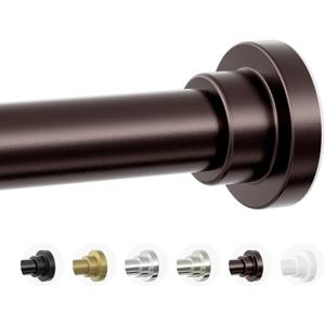 Mcrbeay Shower Curtain Rod, 1" Diameter Heavy Duty Tension Shower Rod, Non Slip Adjustable 28-46 inch No Drilling Shower Curtain Rods Spring Tension For Bathroom, Shower Stall, No Rust, Bronze