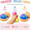 2PCS Rainbow Dumpling Squishies Stress Balls, Colorful Squishies Dumpling Fidget Sensory Toy with Food Steamer, Squeeze Dough Ball for Stress Relief, Stretchy Desk Toys Gift