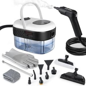 Steam Cleaner, 3-Level Adjustable Handle, 1500W Steam Cleaner for Home, 15s Heat-Up, Portable Steamer for Cleaning Car, 47.04oz Tank, 16 Pcs Accessories for Dirt, Grout, Couch, Furniture, Grease,Tile
