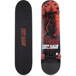 Tony Hawk 31" Skateboard - Signature Series 1 Skateboard with Pro Trucks, Full Grip Tape, 9-Ply Maple Deck, Ideal for All Experience Levels