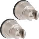 2 Pack Vacuum Suction Cup Shower Head Holder, Removable Shower Head Bracket, Height Adjustable Wall Mount ABS Plastic Suction Holder for Handheld Showerhead, Brushed Nickel