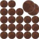 20 Pcs Leather Patches for Hats 2.4" x 2.4" Leather Hat Patches Brown Leatherette for Laser Engraving, Custom Fabric Repair and Sewing Laser Accessories for DIY Hats Backpacks