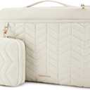 BAGSMART 13-14 inch Laptop Case with Handle, Puffy Padded Laptop Bag Sleeve for Women, Portable MacBook Air/Pro Case Compatible with Dell, HP, Lenovo, ASUS, Acer, Huawei Computer, Beige