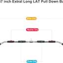47In LAT Pull Down Bar Attachment: Heavy Duty Lat Pulldown Bar with Full Rotation & Rubber Handle for Gym Home Pulley Cable Attachments