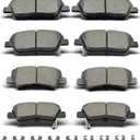 D1444 D1445 8pcs Ceramic Front Rear Brake Pads With Clips Fit For Hyundai Sonata 2011-2015,For Kia Optima 2011-2016
