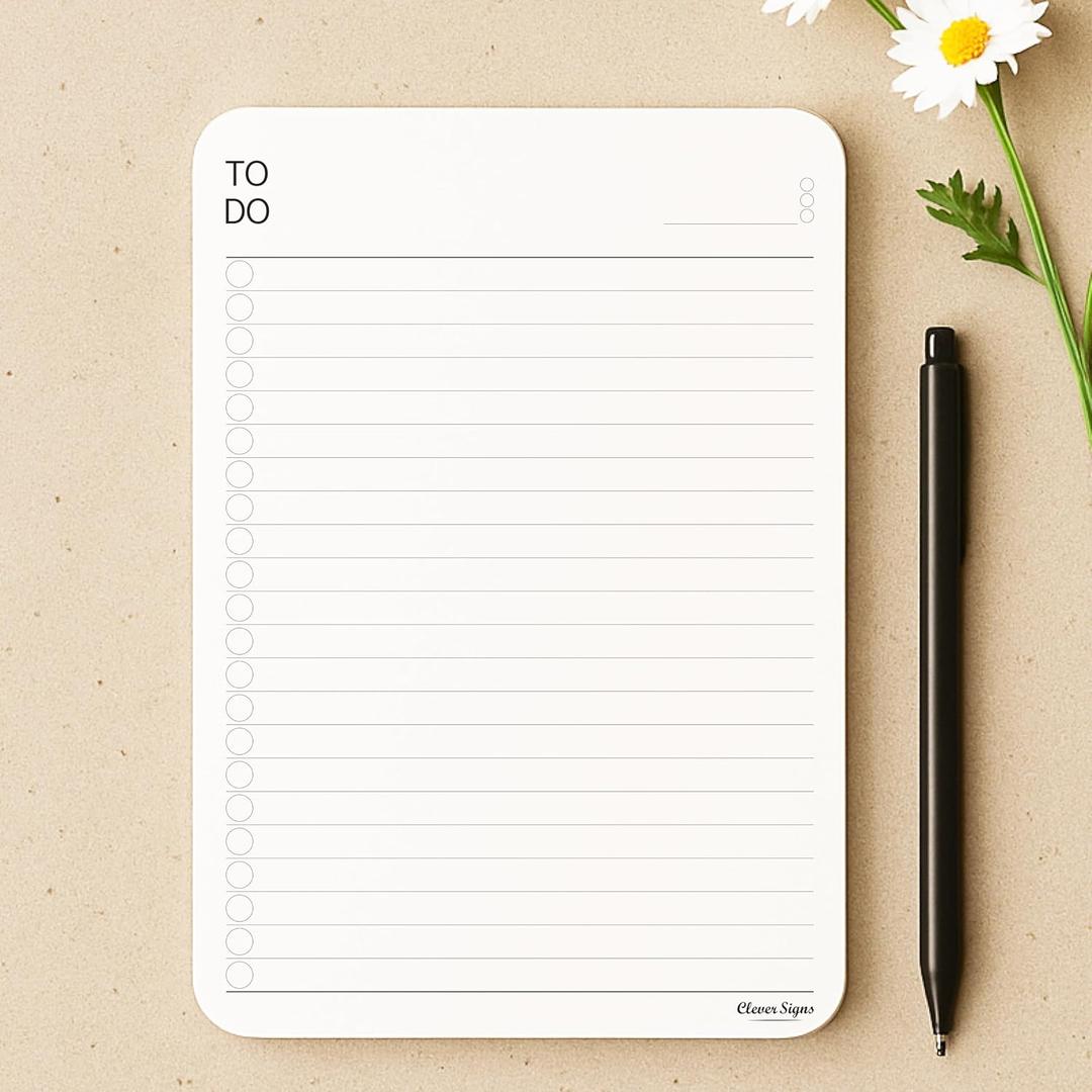 To Do List Notepad  (2 Pack, 50 Sheets Each) A5 Size (8.3"x5.8") Premium Thick Paper With Cardboard Back Support, Undated Daily Planner Notepad, Daily To Do List Notebook, Ruled Pages, Checkboxes, Deadline Column.