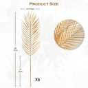 29” Large Gold Palm Leaves Palm Fronds Tropical Leaves Areca Palm Branches Artificial Palm Leaves with Stem Golden Palm Tree Leaves Faux Palm Leaves for Floral Arrangement Fake Gold Leaves 6Pcs