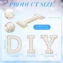 Canlierr 52 Pcs Self Adhesive Pearl Rhinestone Letter Patches Rhinestone A-z Glitter Pearl Sew on Patches Bling Letter Sticker Appliques Fabric Craft for DIY Clothes Bags Hats(Classic Style)