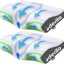 Derila Cervical Queen Size Pillow for Sleeping - Ergonomic Neck Support Pillow for Neck & Shoulder Pain Relief - Side, Back, Stomach Sleepers - Contour Best Bed Anti-Snoring Pillows for Sleeping