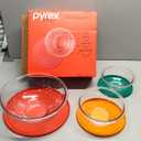 Pyrex Sculpted (3-Pack) Glass Mixing Bowls Set With Plastic Lids For Prepping, Baking and Cooking, Preheated Oven, Dishwasher, Freezer, and Microwave Safe