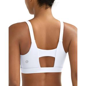 RUNNING GIRL Sports Bra for Women High Support, Molded Cup Supportive High Impact Sports Bras with Sewn in Pads, L