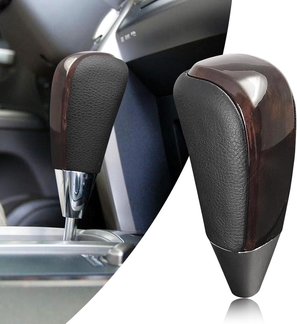 Compatible with Toyota 4Runner Sequoia Tundra Land Cruiser Lexus ABS Black Walnut Wood Texture Automatic Gear Shift Knob Lever Replace
