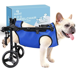 Dog Wheelchair for Back Legs – Adjustable Height/Length/Width, Sturdy Wheelchair with AllTerrain ShockAbsorbing Wheels, Mobility Support for Injured or Disabled Small & Medium Dogs & Cats, Blue (S)